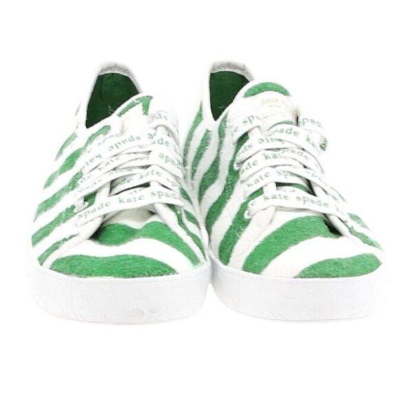 NEW Keds X Kate Spade W's 10 NY Kickstart Logo Foxing Terry Sneakers Green White - Picture 10 of 15